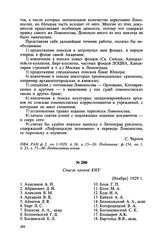 Список членов КИЗ. [Ноябрь] 1929 г.