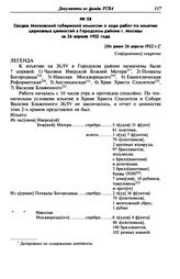 Сводка Московской губернской комиссии о ходе работ по изъятию церковных ценностей в Городском районе г. Москвы за 26 апреля 1922 года. [Не ранее 26 апреля 1922 г.]