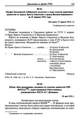 Сводка Московской губернской комиссии о ходе изъятия церковных ценностей из храма Христа Спасителя и храма Василия Блаженного за 27 апреля 1922 года. [Не ранее 27 апреля 1922 г.]