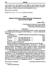 Заявление протоиерея Николая Цветкова в Центральную комиссию Помгол ВЦИК. 6 апреля 1922 г.