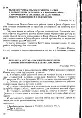 Телефонограмма Ольского райкома партии и райисполкома сельсоветам и колхозам района о необходимости организовать сдачу оленей личного пользования в фонд обороны. 2 декабря 1941 г.