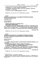 Выписка из протокола № 125 заседания Политбюро ЦК ВКП(б) о хлебозаготовках в ЦЧО. 10 декабря 1932 г. 