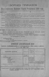 Приказ Революционного Военного Совета Республики № 1262. О введении в действие временного дополнительного штата госпиталя, переформированного в Госпиталь-Здравницу. 10 июля 1920 г. 