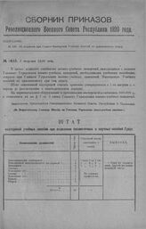 Приказ Революционного Военного Совета Республики № 1435. Об открытии при Гувузе Мастерской Учебных пособий по прилагаемому штату. 3 августа 1920 г. (По Всероссийскому Главному Штабу, по Главному Управлению военно-учебных заведений)