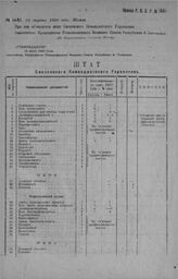 Приказ Революционного Военного Совета Республики № 1641. С объявлением штата Смоленского Комендантского Управления. 24 августа 1920 г. (По Всероссийскому Главному Штабу)