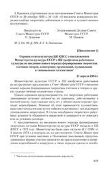 Приложение 4 к сопроводительной записке Совета Министров СССР от 26 марта 1984 г. Справка отдела культуры ЦК КПСС о предложениях Министерства культуры СССР и ЦК профсоюза работников культуры по введению нового порядка формирования творческих соста...