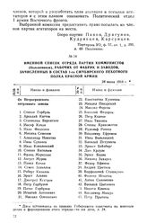 Именной список отряда партии коммунистов (большевиков), рабочих от фабрик и заводов, зачисленных в состав 1-го Симбирского пехотного полка Красной Армии. 28 июня 1918 г.