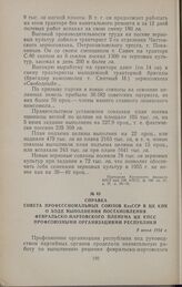 Справка Совета профессиональных союзов КазССР в ЦК КПК о ходе выполнения постановления февральско-мартовского пленума ЦК КПСС профсоюзными организациями республики. 9 июня 1954 г.