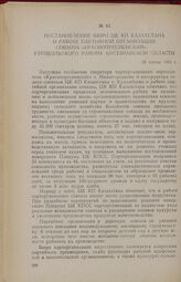 Постановление бюро ЦК КП Казахстана о работе партийной организации совхоза «Краснопресненский» Узункольского района Кустанайской области. 22 апреля 1955 г.