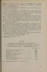 Данные о прибывших в Казахстан на освоение целинных и залежных земель новоселах за два с половиной года. 12 октября 1956 г.