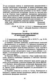 Постановление Политбюро ЦК ВКП(б) «О писательских организациях». 5 мая 1927 г.