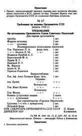 Требование на машины Оргкомитета ССП. [Апрель 1934 г.]