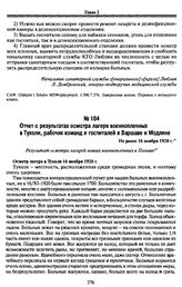 Отчет о результатах осмотра лагеря военнопленных в Тухоли, рабочих команд и госпиталей в Варшаве и Модлине. Не ранее 16 ноября 1920 г.