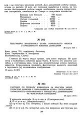 Разговор по проводу командира 2-й бригады Заднепровской дивизии с начальником штаба группы войск Харьковского направления о победе над деникинцами на Чонгарском перешейке. 28 марта 1919 г.