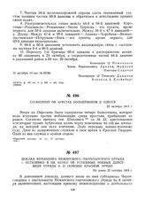 Доклад командира Нежинского партизанского отряда т. Остапенко в ЦК КП(б)У об успешных боевых действиях отряда и о помощи Красной Армии. Не ранее 22 октября 1919 г. 