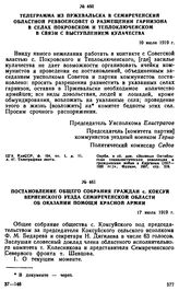 Постановление общего собрания граждан с. Коксуй Верненского уезда Семиреченской области об оказании помощи Красной Армии. 17 июля 1919 г. 