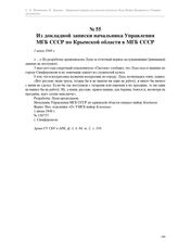 Из докладной записки начальника Управления МГБ СССР по Крымской области в МГБ СССР. 1 июня 1949 г.