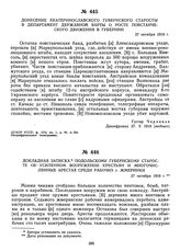 Донесение Екатеринославского губернского старосты в департамент Державной варты о росте повстанческого движения в губернии. 27 октября 1918 г. 