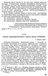 Сводка разведывательного отдела штаба Турквойск. 2 февраля 1920 г. 