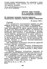 Никакие силы реакции не в состоянии помешать раскрепощению женщины. Из протокола заседания коллегии женотдела Андижанского окружного комитета КП(б) Узбекистана. 28 апреля 1928 г.