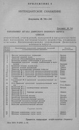 Интендантское снабжение. Список управлений, учреждений, заведений и продовольственных магазинов интендантского ведомства, подведомственных Военно-окружному управлению Двинского военного округа