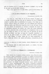 Донесения французского полномочного министра при русском дворе, Кампредона, и агента Маньяна, за 1725 и 1727 гг. От гр. де-Морвиля к г. де-Кампредону. Фентенебло, 19 ноября 1725 г.