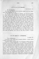 Донесения французского полномочного министра при русском дворе, Кампредона, и агента Маньяна, за 1725 и 1727 гг. От короля к г. де-Кампредону. 30 декабря 1725 г.
