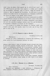 Донесения французского полномочного министра при русском дворе, Кампредона, и агента Маньяна, за 1725 и 1727 гг. От г. Маньяна к гр. де-Морвилю. Петербург, 12 октября 1726 г.