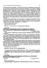 Телеграмма председателя Томского губернского ревкома Я.М. Познанского председателю Сибревкома И.Н. Смирнову. г. Томск. 11 октября 1920 г.