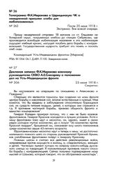 Докладная записка Ф.К. Миронова военному руководителю СКВО А.Е. Снесареву о положении дел на Усть-Медведицком фронте. 23 июня 1918 г.
