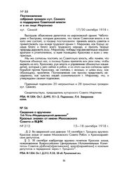 Сведения о вручении 1-й Усть-Медведицкой дивизии Красных знамен от имени Московского Совета и ВЦИК. 15—18 сентября 1918 г.