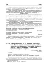 Указание начальника УСВА провинции Бранденбург В.М. Шарова военным комендантам округов и районов Бернау, Коттбус, Бранденбург, Эберсвальде, Франкфурт, Потсдам о порядке выдвижения и утверждения бургомистров городов и деревень. 14/17 октября 1946 г.