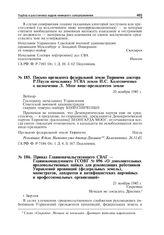 Приказ Главноначальствующего СВАГ - Главнокомандующего ГСОВГ № 096 «О дополнительных продовольственных пайках для руководящих работников Управлений провинций (федеральных земель), магистратов, ландратов и антифашистских партийных и профессиональны...