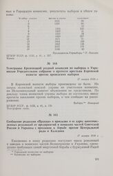 Телеграмма Кролевецкой уездной комиссии по выборам в Украинское Учредительное собрание о протесте крестьян Коропской волости против проведения выборов. 17 января 1918 г. 