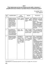 План проведения научно-исследовательских работ, связанных с разработкой искусственных спутников Земли и космических ракет. 10 декабря 1959 г. 