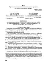 Программа организации связи с космонавтом при пуске КК «Восток» с человеком на борту. 8 апреля 1961 г. 