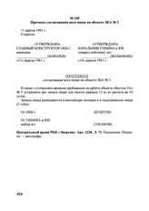 Протокол согласования веса пищи на объекте ЗКА. № 3. 11 апреля 1961 г. 