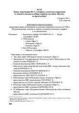 Запись переговоров Ю.А. Гагарина с пунктами управления от момента посадки в кабину корабля-спутника «Восток» до приземления. 12 апреля 1961 г.