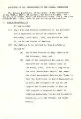 Протокол работы Крымской конференции с подписями государственного секретаря США Э. Стеттиниуса, наркома иностранных дел СССР В.М. Молотова и министра иностранных дел Великобритании А. Идена. 11 февраля 1945 г. 