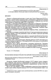 Приложение 3 к сообщению МВД СССР в ЦК КПСС. Коллективное письмо футболистов сборной СССР по футболу в ЦК КПСС. [Не позднее 2 июня 1958 г.] 