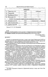 Записка Спорткомитета СССР в ЦК КПСС о предоставлении отсрочки от призыва в армию футболистам команд класса «А» и «Б» в 1955 г. 26 сентября 1955 г. 