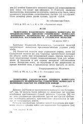 Телеграмма елабужского уездного комиссара по продовольствию вятскому губернскому комиссару Временного правительства о волнениях крестьян Ильинской, Васильевской и Граховской волостей. 14 августа 1917 г.