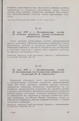 22 мая 1917 г. — I съезд крестьянских депутатов Олонецкой губернии. Постановление съезда об отстранении от должности губернского комиссара И. Ф. Кучевского