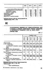 Статистические сведения ЦСУ Северо-Осетинской АССР о высших и средних специальных учебных заведениях и численности учащихся в них за 1940/41-1976/77 учебные годы. 1977 г. 