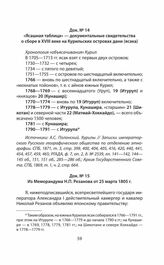 «Ясашная таблица» — документальные свидетельства о сборе в XVIII веке на Курильских островах дани (ясака)