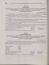 Распоряжение исполнительного комитета Томского областного Совета депутатов трудящихся «О выделении продуктов коллективу Белорусского театра в связи с его реэвакуацией». 20 сентября 1944 г. 
