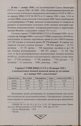 Справка ГУПВИ НКВД СССР от 28 января 1949 г. о военнопленных бывшей японской армии по состоянию на 1 января 1949 г. (извлечения)