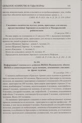 Сведения о количестве пустых домов, пригодных для жилья, предоставленные Зарецким сельсоветом в Макарьевский райисполком. 23 августа 1941 г.