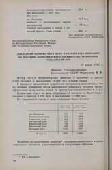 Докладная записка НКГБ СССР о результатах операции по изъятию антисоветского элемента на территории Молдавской ССР. 19 июня 1941 г.