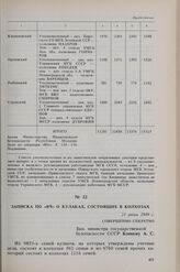 Записка по «ВЧ» о кулаках, состоящих в колхозах. 21 июня 1949 г. 